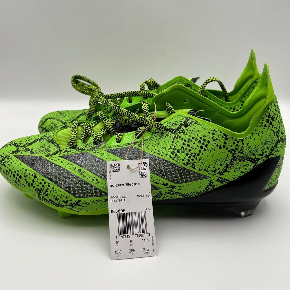 Adidas‎ Adizero Electric Football Cleats Mens 10.5 Lime Green Black Graphic
